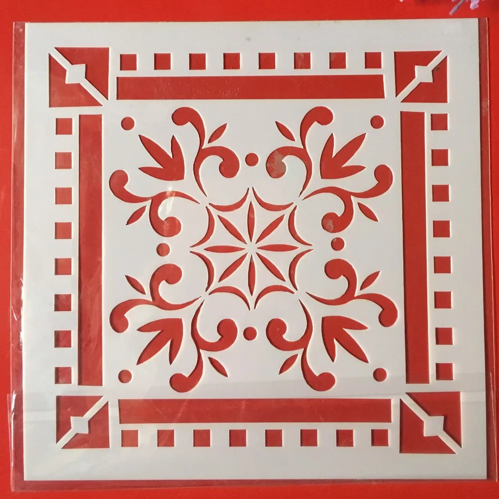 

Hot 5.9" Flower Square DIY Craft Layering Stencils Wall Painting Scrapbooking Stamping Embossing Album Paper Card Template F5535