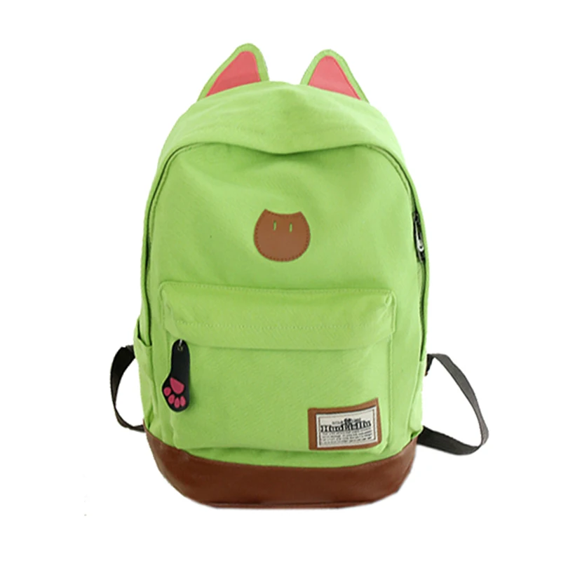 Canvas Backpack For Women Girls Satchel School Bags Cute Rucksack School Backpack children Cat Ear Cartoon Women Bags Red Canvas Backpack For Women Girls Satchel School Bags Cute Rucksack School Backpack children Cat Ear Cartoon Women Bags Red