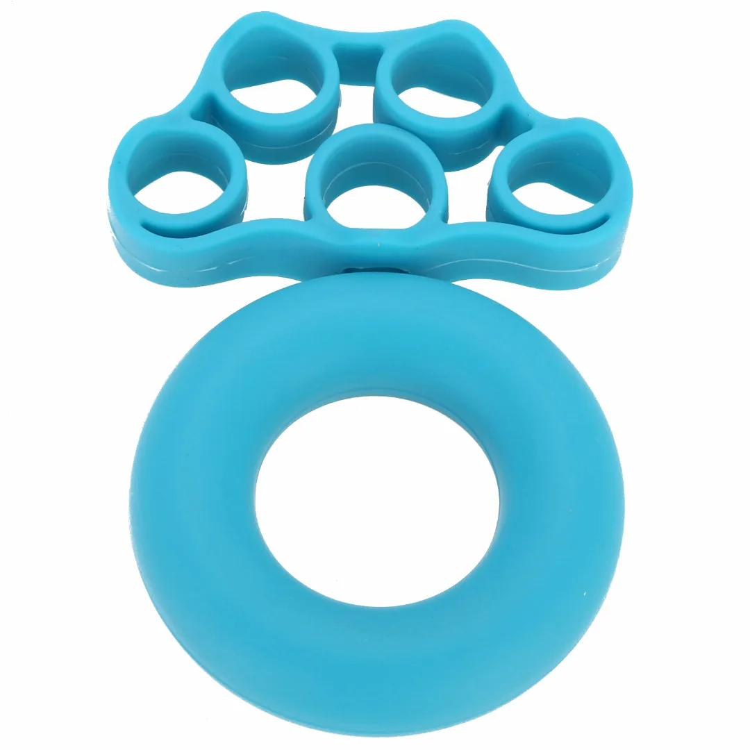 Mayitr 2Pcs/set Silicone Hand Grip Strengthener Finger Stretcher Hand Exercise Gym Fitness Grip Finger Trainer Ring
