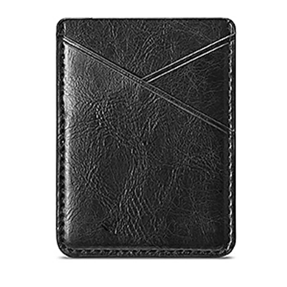 Inserting Phone Card Holder Universal Case Double-deck Wallet Leather Back Solid Secure Pocket Mini Adhesive Stick On | Багаж и сумки