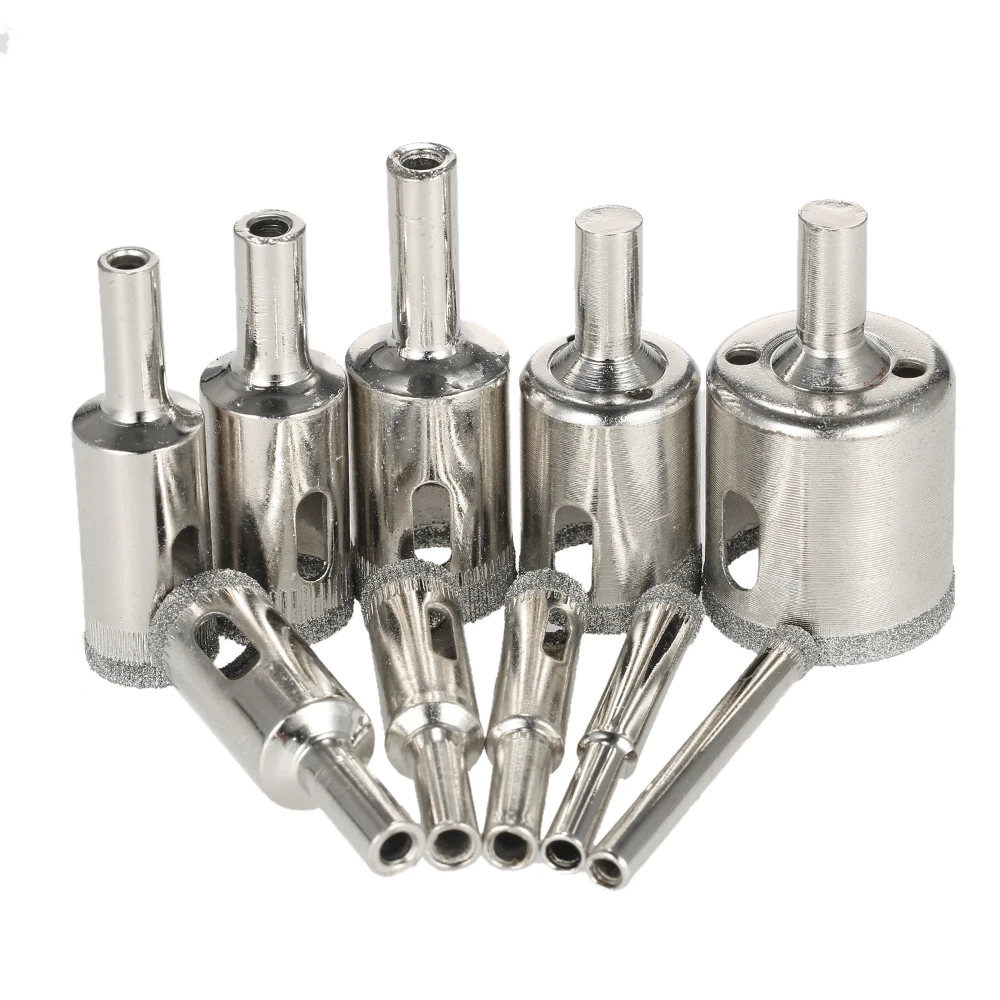

10PCS Glass Hole Saw Kit diamond Drill Bit for glass diamond core bit for tile Marble Ceramic Porcelain Drilling power tools