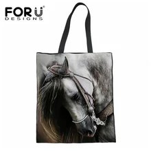 FORUDESIGNS парусиновые сумки для покупок для женщин экологический многоразовый складная сумка на плечо Женская сумочка, сумка Crazy Horse женские сумки