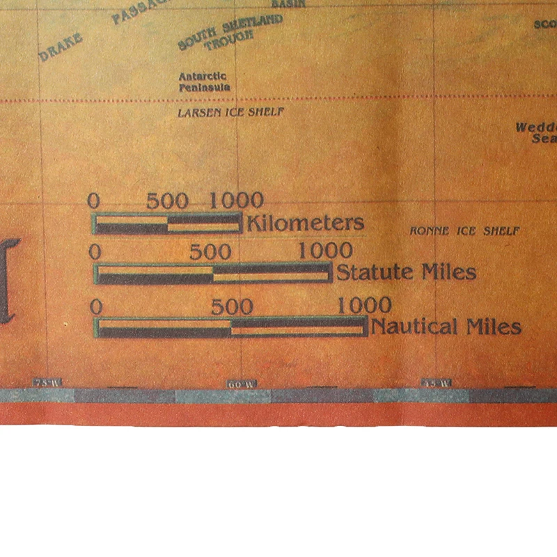 Винтажная крафт-бумага, карта мира, плакат, Ретро стиль, старая бумага, морская карта, океан, море, карты, настенная наклейка, антикварная, домашняя, декоративная карта, мир