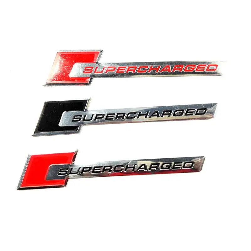 100pcs/lot Metal Aluminum Supercharged Badge Emblem