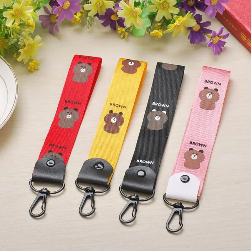 

Creative Cute Cartoon Mobile Phone Shell Wrist Lanyard Keychain Universal Mobile Phone Hanging Neck Braided Ornaments Key Rings