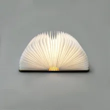 USB Перезаряжаемый светодиодный складной деревянный настольная лампа в форме книги ночник Booklight для украшения дома