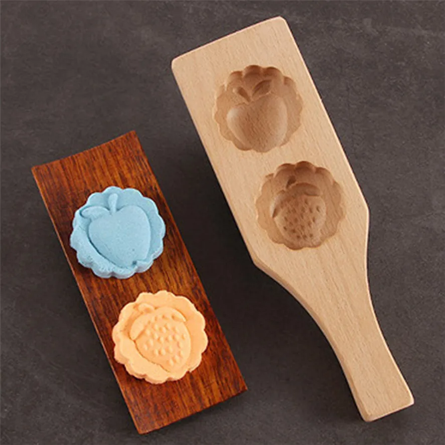 Buy New DIY Wooden Moon Cake Mould 1PC Flower Shapes