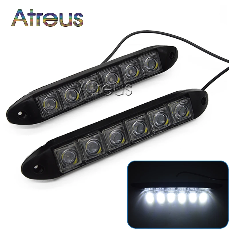 2X Car 6 светодиодный дневные ходовые огни для Renault Laguna Megane 2 3 Duster Logan Clio Hyundai Solaris I30 IX35