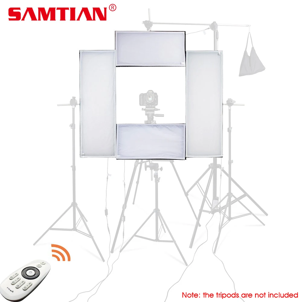 SAMTIAN 4 в 1 комплект фотографии светильник ing светодиодный студийный свет для видео с регулируемой яркостью 5500K CRI95 беспроводной пульт дистанционного управления Фото лампа панель