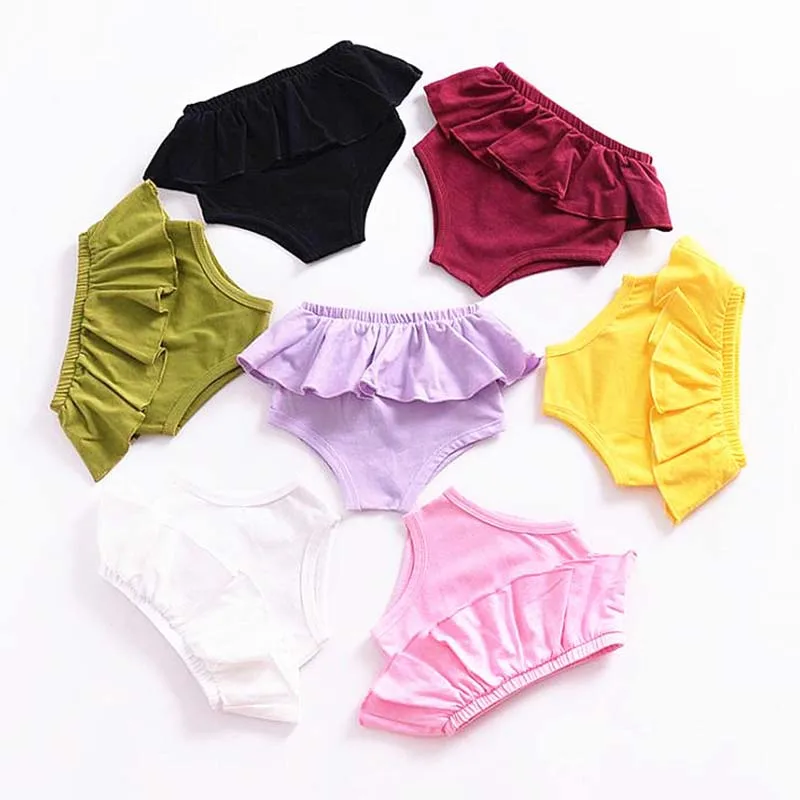 2019 Ruffles Baby Girl Panties Solid Solor Cotton Soft Underwear