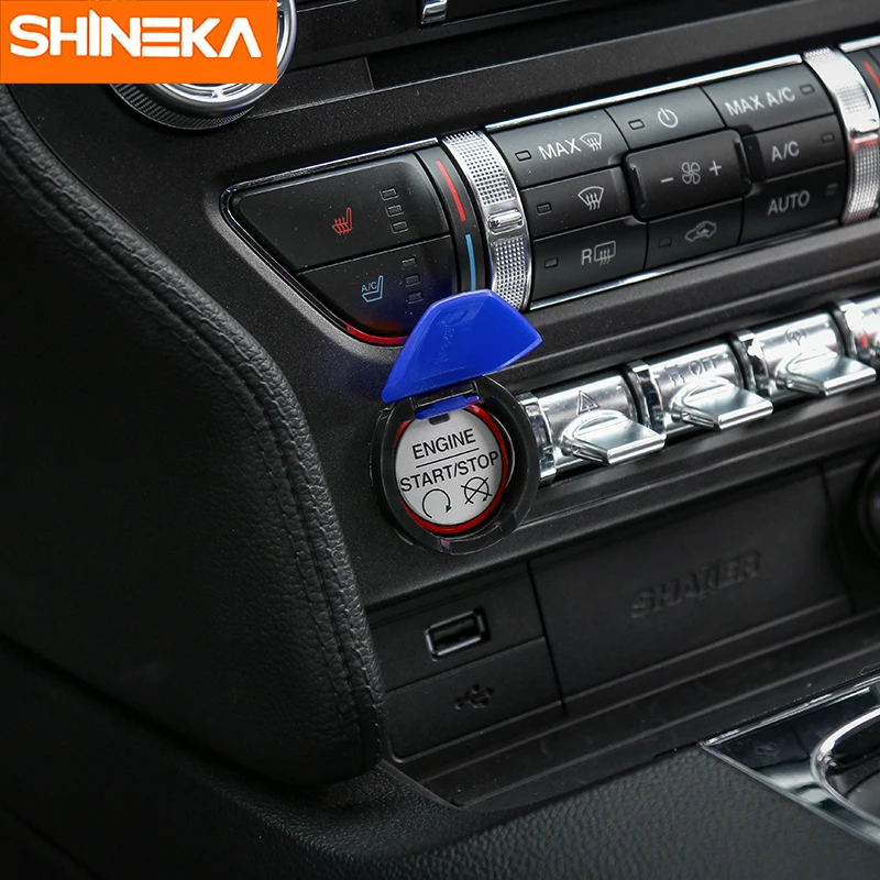 SHINEKA подходит для Ford Mustang 2015 2016 2017 кнопка включения и остановки двигателя крышка