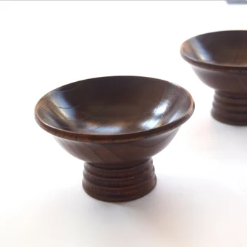 

1 Piece Creative High Foot Japanese Style Dish Wooden Dining Dessert Bowl Cheese Plates