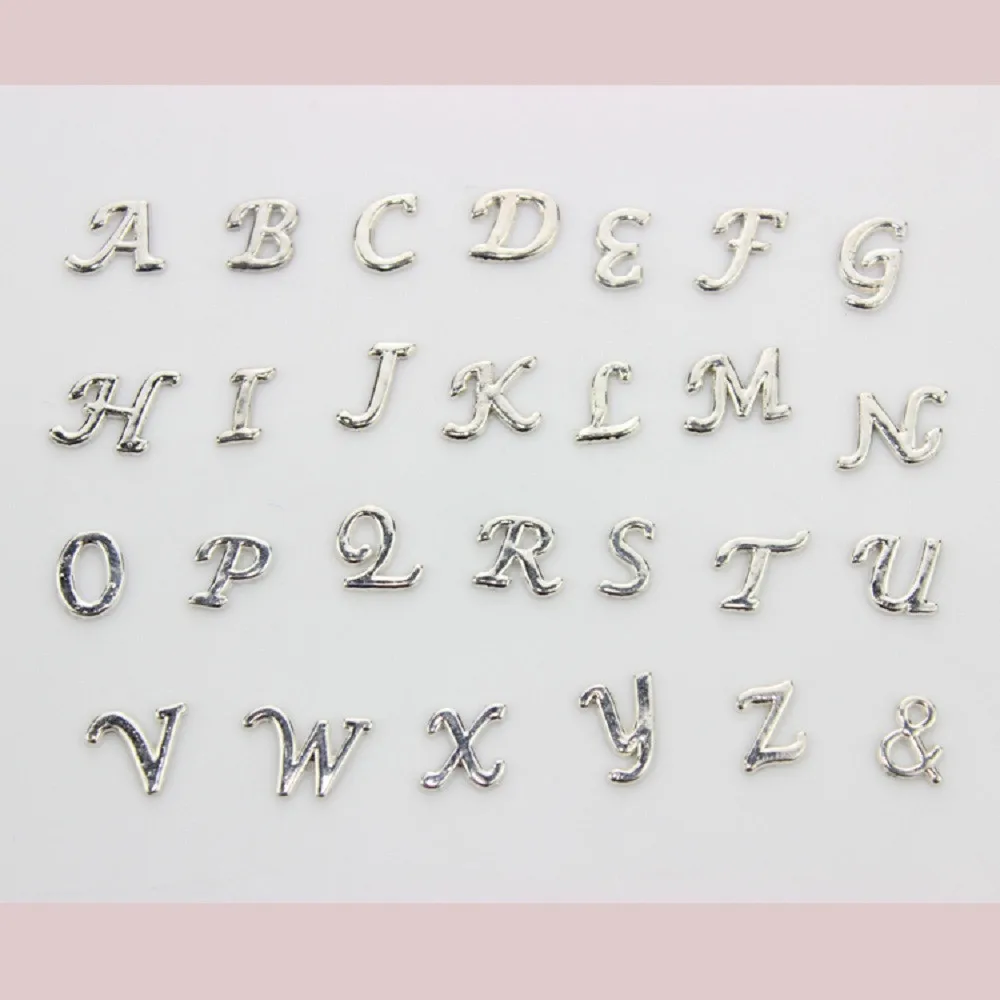 

130pcs Initial Letter Floating Charms Assorted Alphabet A-Z Charms fit Floating Locket Pendant Drop Shipping