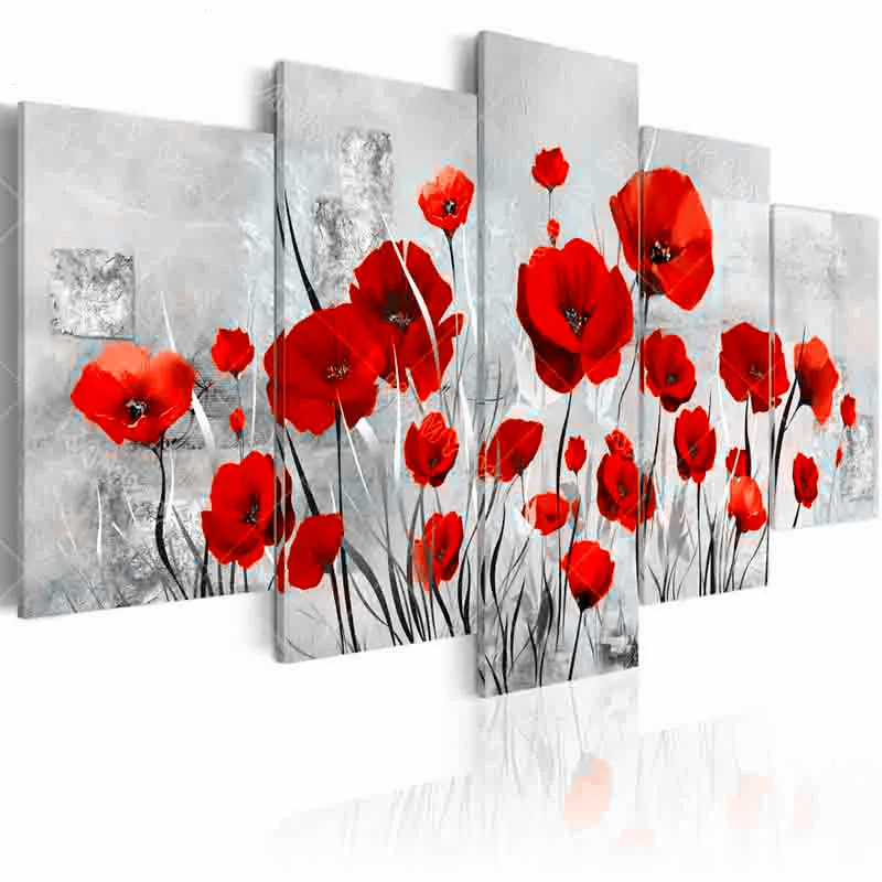 

Multi-picture Full Square Drill Diamond Embroidery Poppy Flowers 5D DIY Diamond Painting Cross-stitch Home Decoration New