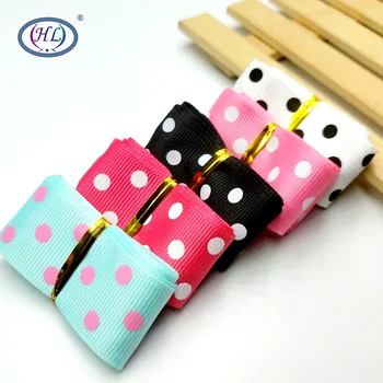 

HL 1" 5yards (1 yards/color) Printed Dots grosgrain ribbon DIY Wedding Christmas Decorative arts and crafts TJ020