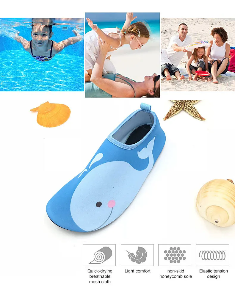 1 (5)Kids Quick Drying Wading Shoes Swim Water Footwear Barefoot LightWeight Aqua Socks For Kids' Sneakers Children Slippers