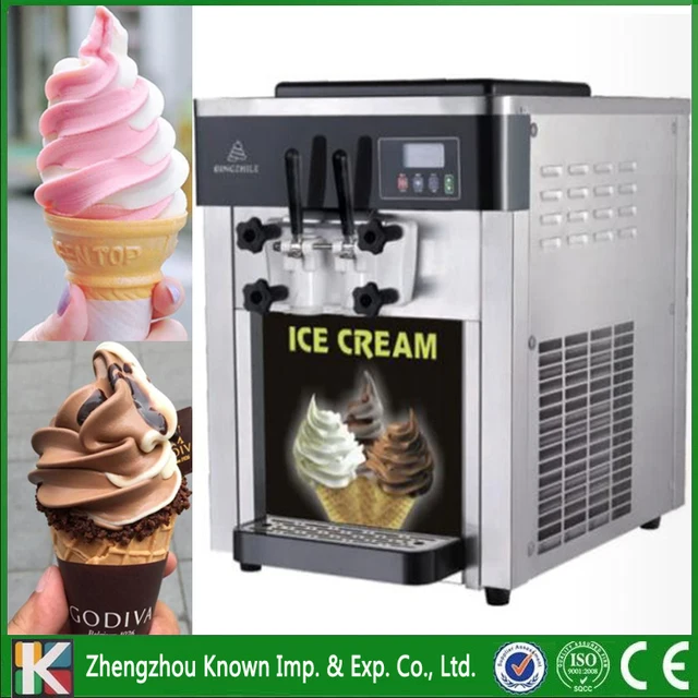 The 220V / 110V of 3 flavors table top soft serve ice cream machine