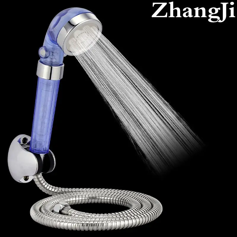 Zhangji Blue Therapy Shower Head Set Water Saving Anion SPA