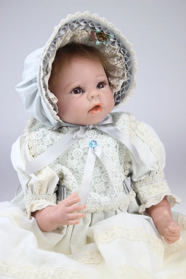 

55CM silicone reborn baby dolls soft touch newborn babies best wedding gifts girls toys