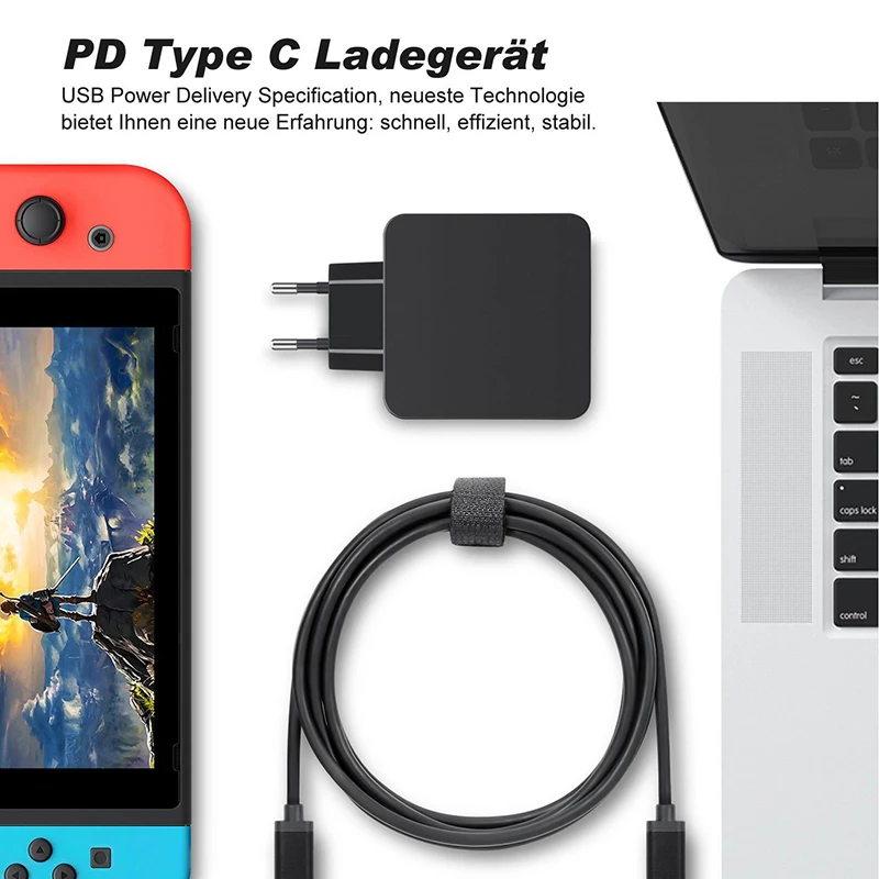 65 Вт 20 в 3.25A ЕС стены PD Зарядное устройство usb type C адаптер для питания ноутбука Macbook