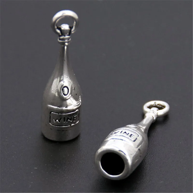 10 шт. подвеска в виде бутылки Красного вина|charm pendant|pendants for jewelry makingsilver charm pendant |
