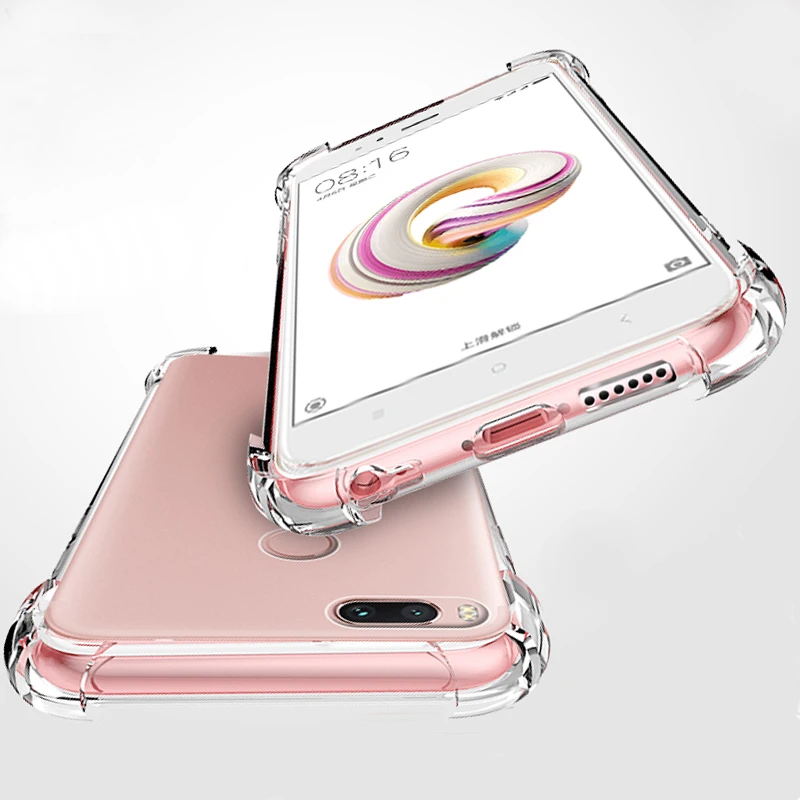 

Silicone Shockproof Clear Soft Case for Xiaomi 8 8SE 8Lite 5X Mix 2 Anti-Knock Cases for xiaomi redmi 5 6 plus Note 4x 4A 4X