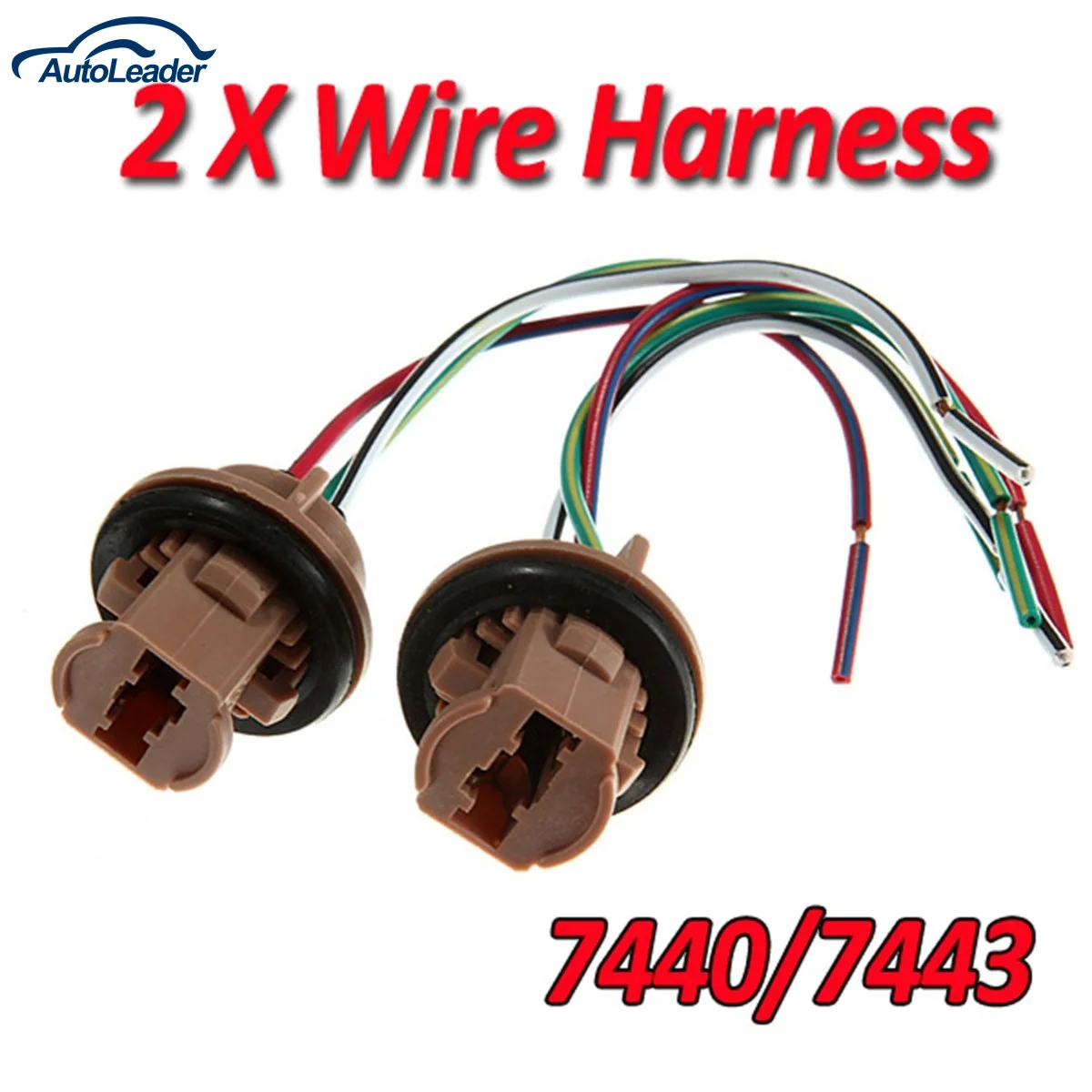 2x 7443 Bulb Socket Brake Turn Signal Light Harness Wire LED Pig Tail Plug 7440