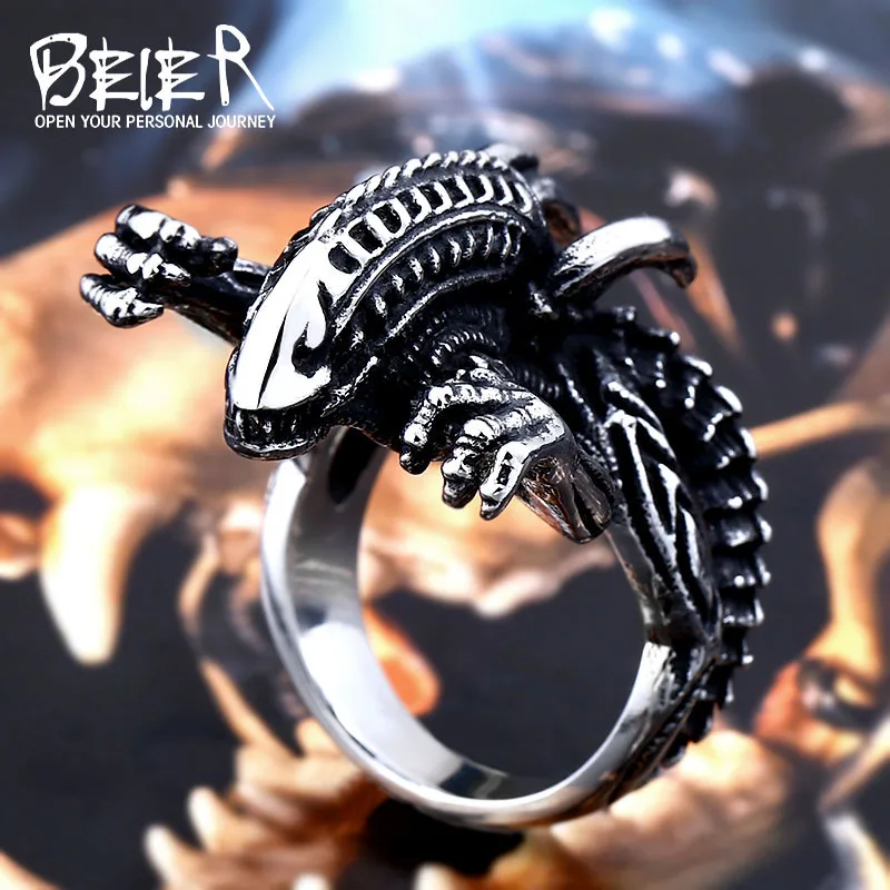 

BEIER 316L Stainless Steel New Star Wars Men Ring Wholesale High Quality Lizard Animal Jewelry Gift Dropshipping