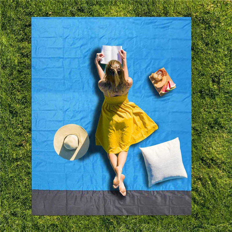 Новое одеяло для пикника Водонепроницаемый Пляжный Коврик для кемпинга путешествия Песок Бесплатный коврик фиксирующий Кол Открытый портативный коврик для пикника и похода наземный коврик