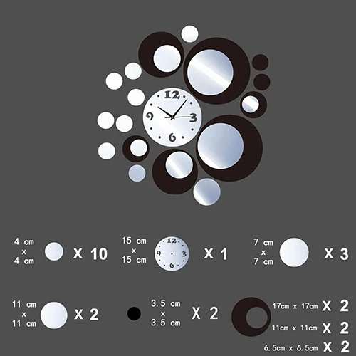 Акриловые часы дизайн зеркальный эффект Настенная Наклейка модный домашний Декор Ремесло