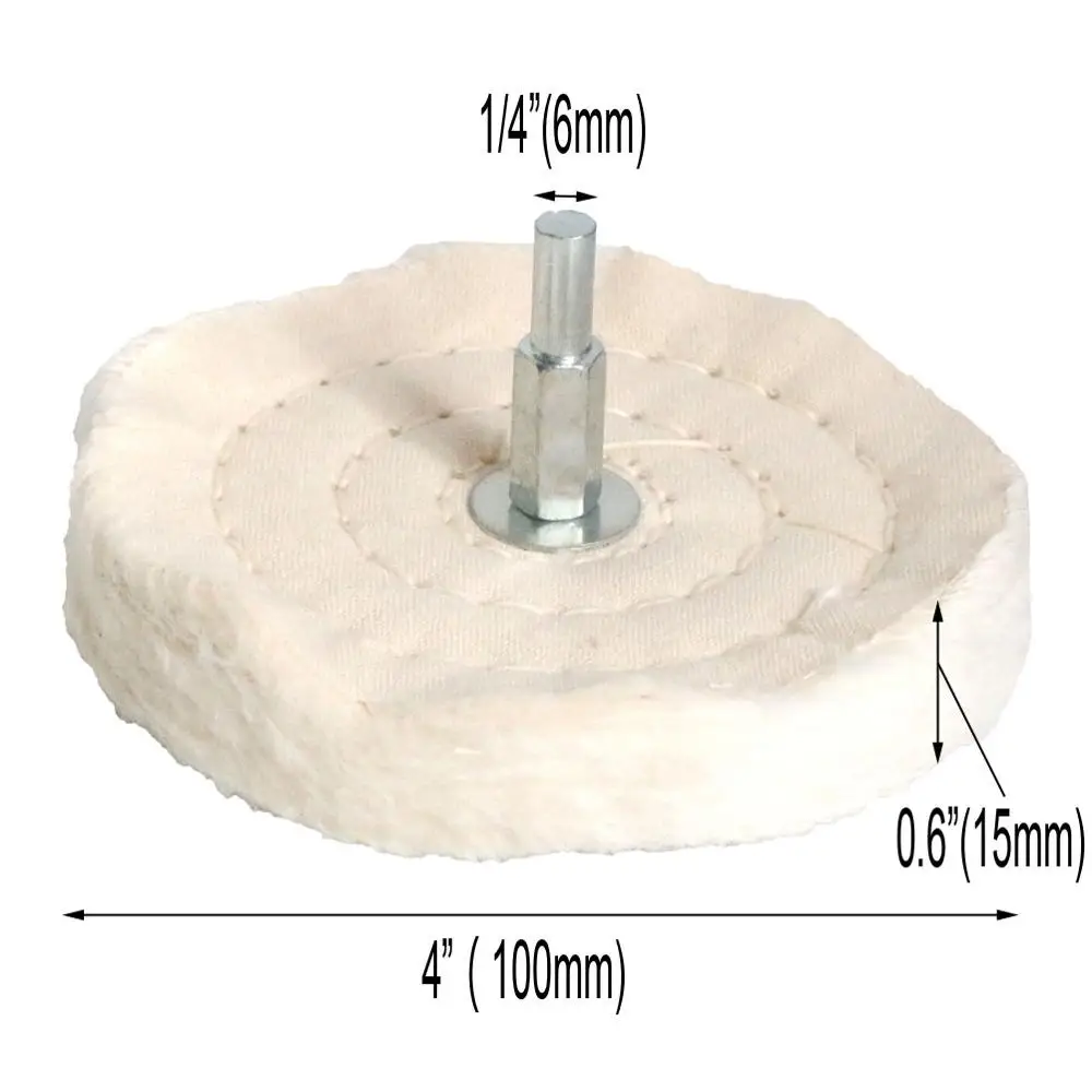 1 шт. 2 ''/3''/4 ''хлопок полированное шлифовальное колесо белый фланелет конус/колонна/гриб/Т-образный Шлифовальная головка для сверла - Цвет: T-type 100mm