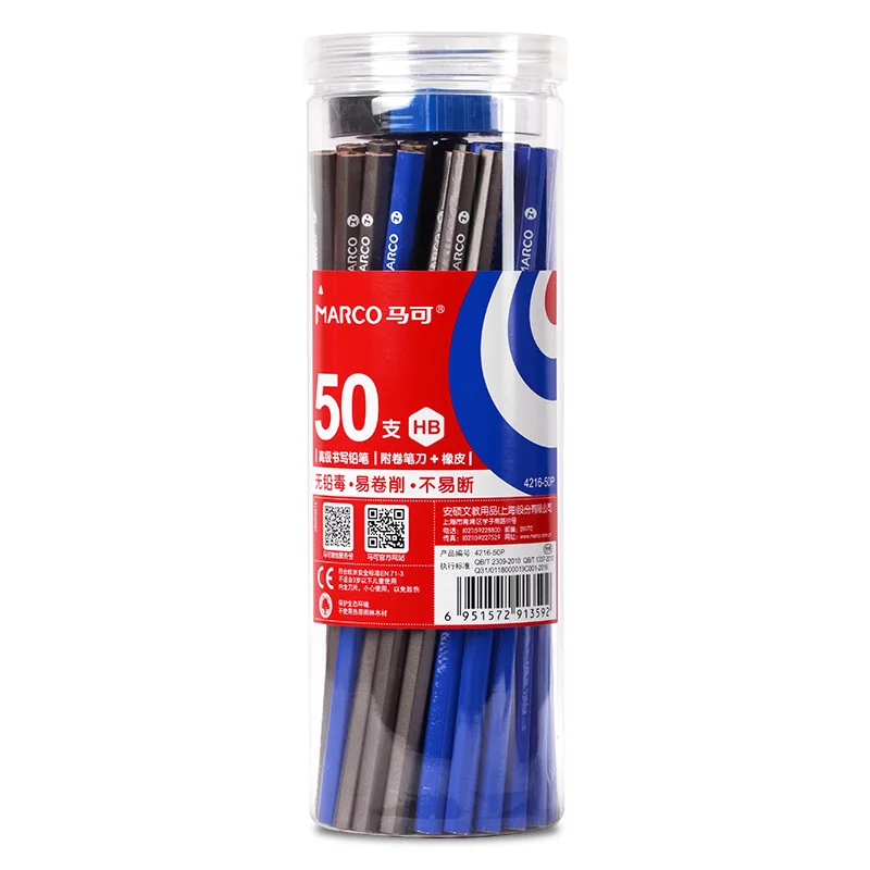 Марко 30/50 штук стандартный карандаш серии 4215,, графитовые карандаши с деревянным корпусом в цилиндрической упаковке для офиса и школы