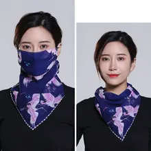 Летний женский треугольный шарф, тонкая маска для шеи, защита от ультрафиолета, солнцезащитный, дышащий, для езды на велосипеде, вуаль, шарф