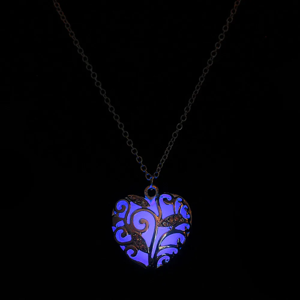 

Vintage Necklace Women Pendant Necklace Glow In The Dark Boho Necklaces Chain Kolye Gothic Jewelry Collares De Moda 2019 L0605