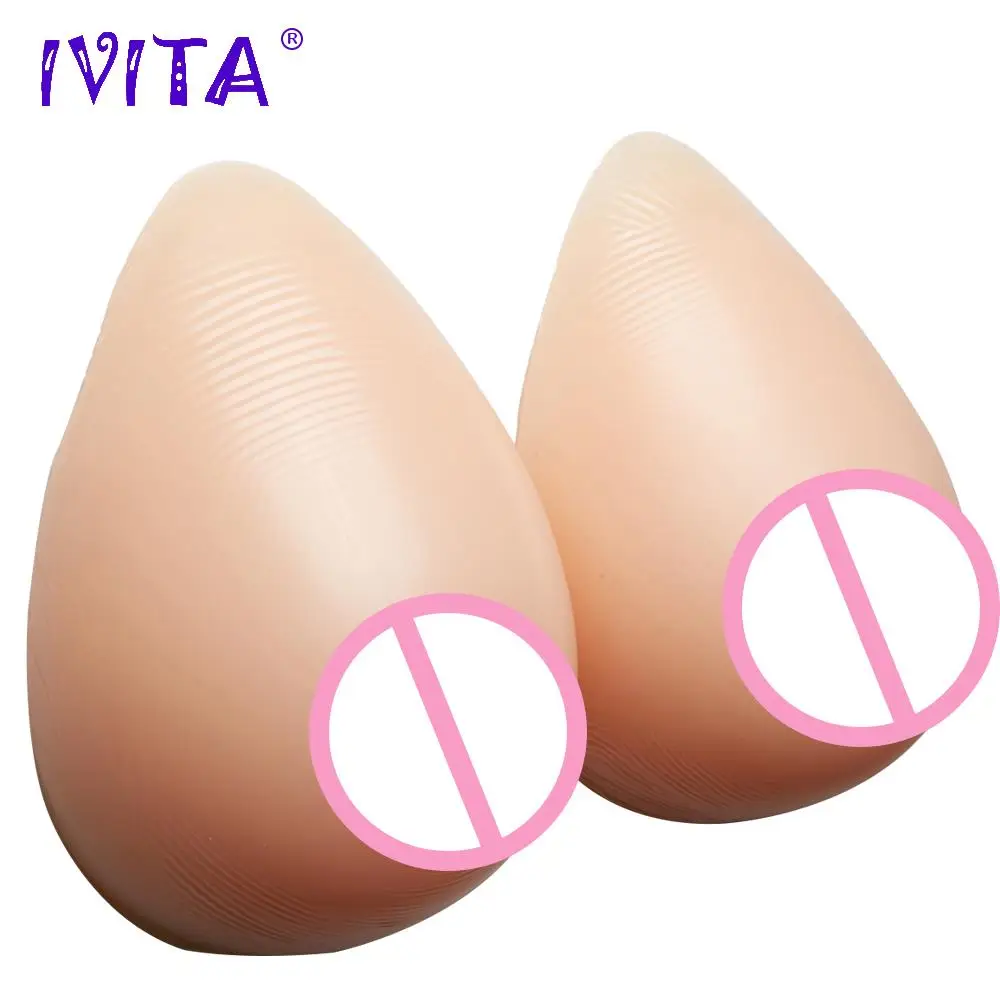 

IVITA 800g Beige Realistic Silicone Breast Forms Fake Boobs Soft Fake Breasts Form For Women Crossdresser Shemale Mastectomy