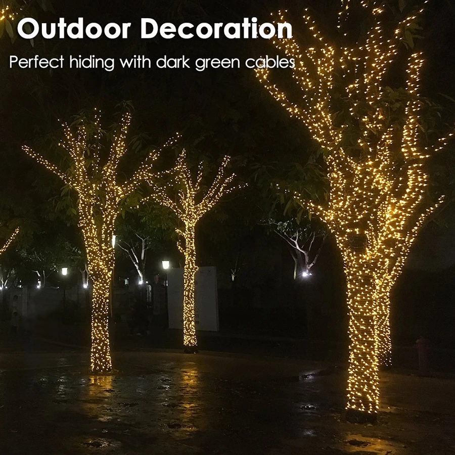 Водонепроницаемый светодиодный фонарь 10 м, 20 м, 30 м, 50 м, 100 м, 24 В, наружная гирлянда для новогодней елки, рождественские, вечерние, свадебные украшения