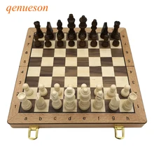 New High Quality Folding Magnetic Wooden Chess Children Gift Crafts multifunctional Set Pieces Interesting Backgammon Board Game