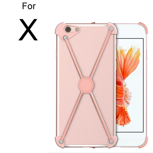 Чехол-бампер для iPhone X, тонкий алюминиевый металлический X-Frame телефон бамперы Защитная крышка X-type Защитная крышка с магнитом дизайн - Цвет: For iphone X