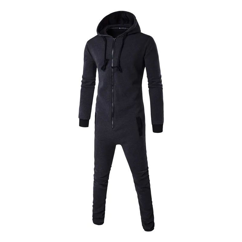 New motion piece men zipper cardigan Hoodie Black Blue Pyjamas One Piece Sleepwear Adult Onesie Women Men Costume Winter Cosplay