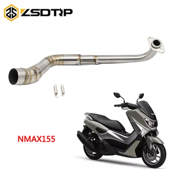 

ZSDTRP Motorcycle Scooter Exhaust Muffler Front Pipe For Yamaha N-MAX NMAX 155 Full System Stainless Steel Slip-On