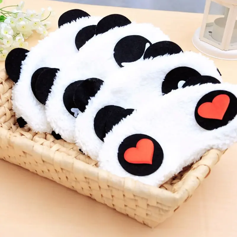 

New Cute Face White Panda Eye Mask Eyeshade Shading Sleep Cotton Goggles Eye Mask Sleep Mask Eye Cover Care