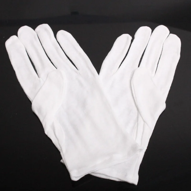 Freeshipping 6pairs White 100% Cotton Etiquette Gloves Thin Style ...