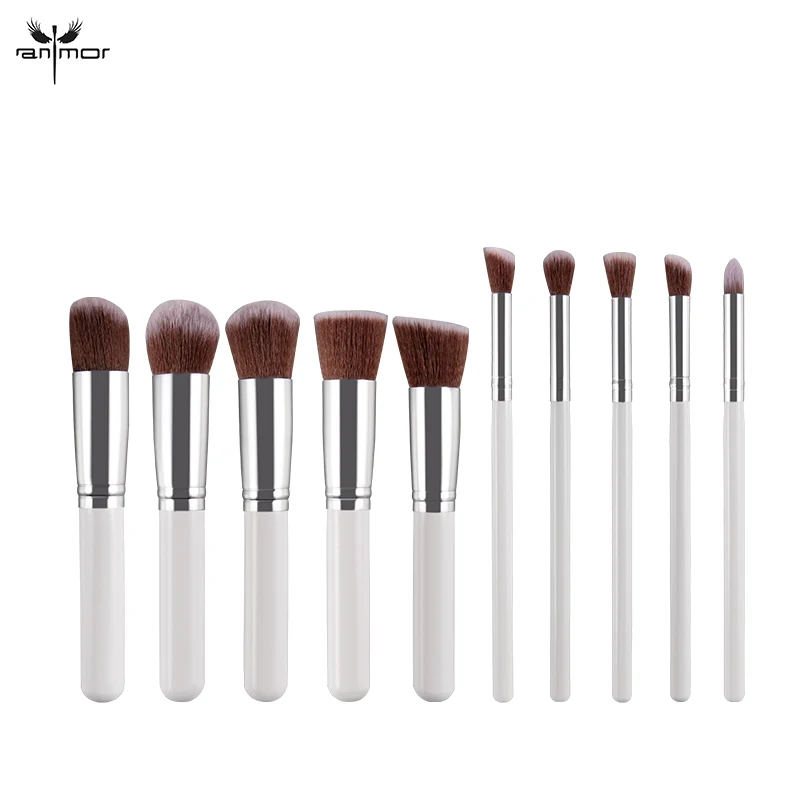

Anmor 10Pcs Makeup Brushes Set Foundation Professional Make Up Brush Eye Shadow Powder Eyebrow Blush Soft Cosmetics Kit Tools