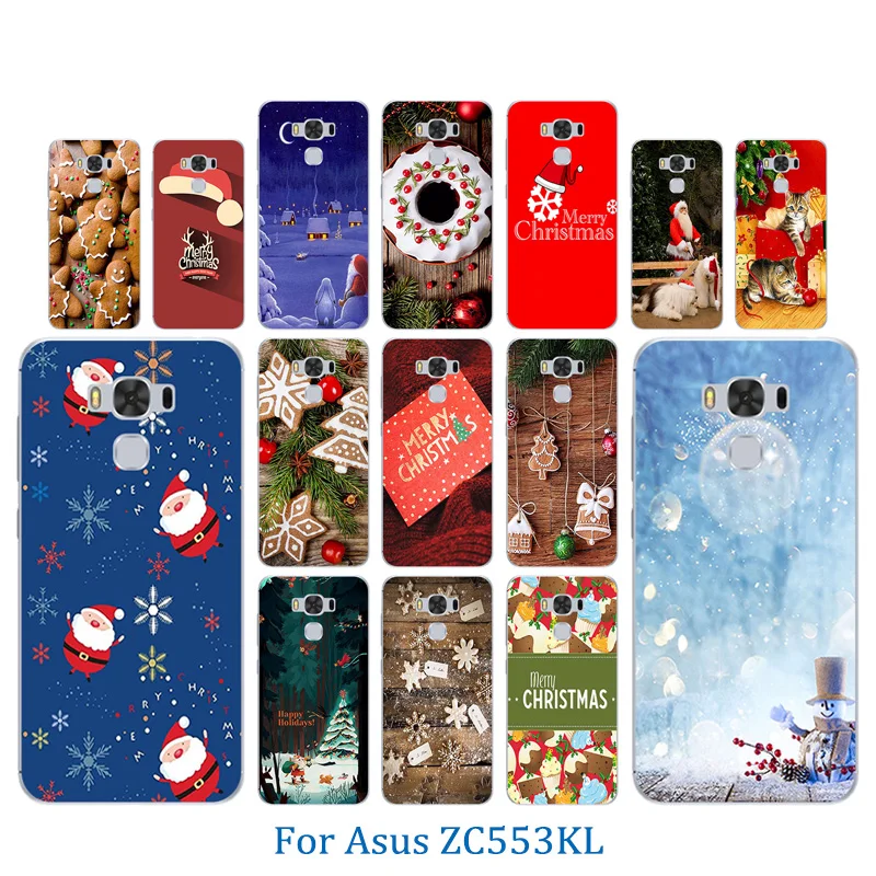 Soft Silicone for Asus Zenfone 3 MAX ZC553KL 5.5&quot Case Cover Merry X'MAS Pattern Phone Back Protective Coque |