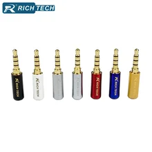 Plug 3.5 Connector 4pcs 4Poles Gold Plated Stereo Plug for Audio Speaker Earphone DIY Assembly/Repairing 3.5 mm Plug Connector