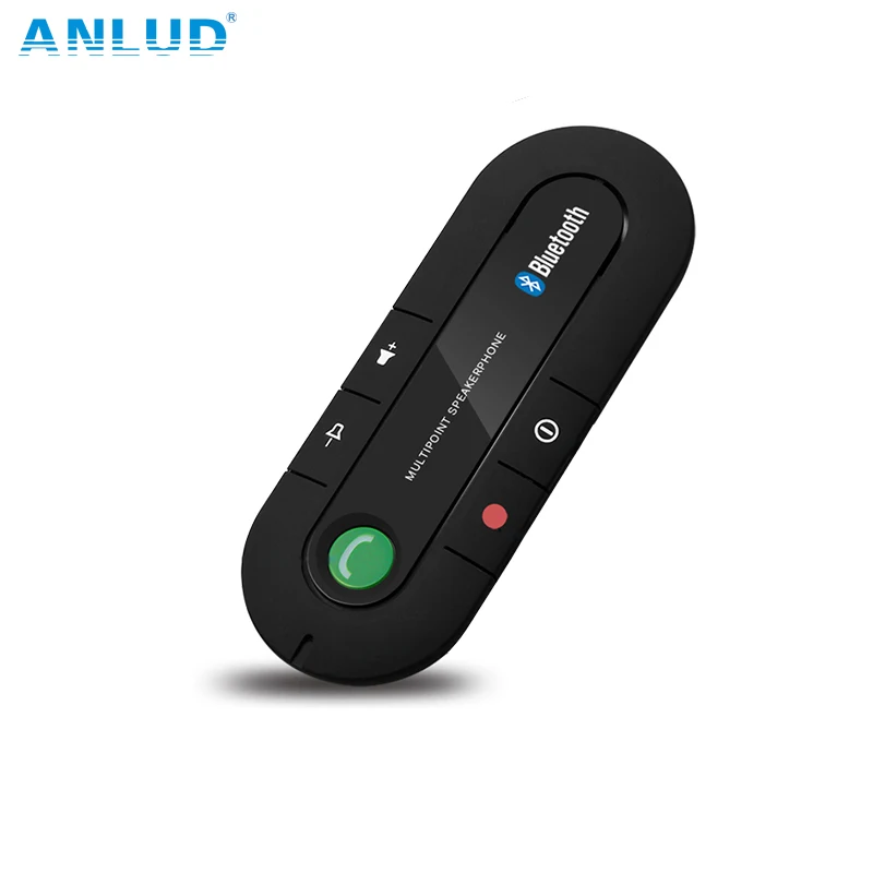 

ANLUD Bluetooth Handsfree Car Kit Wireless Bluetooth SpeakerPhone MP3 Music Player Sun Visor Clip with Car Charger for Xiaomi