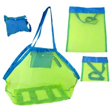 Portable Beach Pouch Sand Away Kids Collect Toys Mesh Tote Storage Organizer Bag