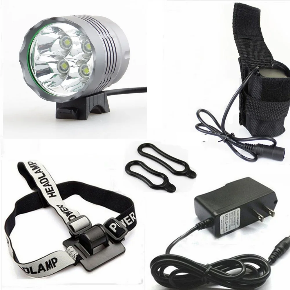 5000 lúmenes de luz bicicleta 4 xcree xm-l T6 LED Accesorios de bicicleta montaña bicicleta faro + 8.4 V 18650 batería + cargador