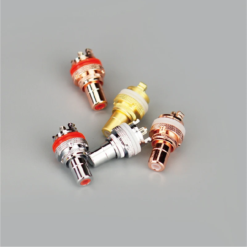 SUQIYA-Hifi 구리 도금 로듐 도금 로터스 시트 RCA 소켓, 발열 증폭기 앰프 소켓 오디오 터미널