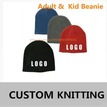 Order Personal Design Logo Brand Knitting Hat Fashin Custom Embroidery Logo Beanies Solid Hip Hop Team Hats